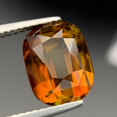 5.92 Carat Deep Cognac Tourmaline, Cushion Cut Natural Eye Clean Loose Gemstone