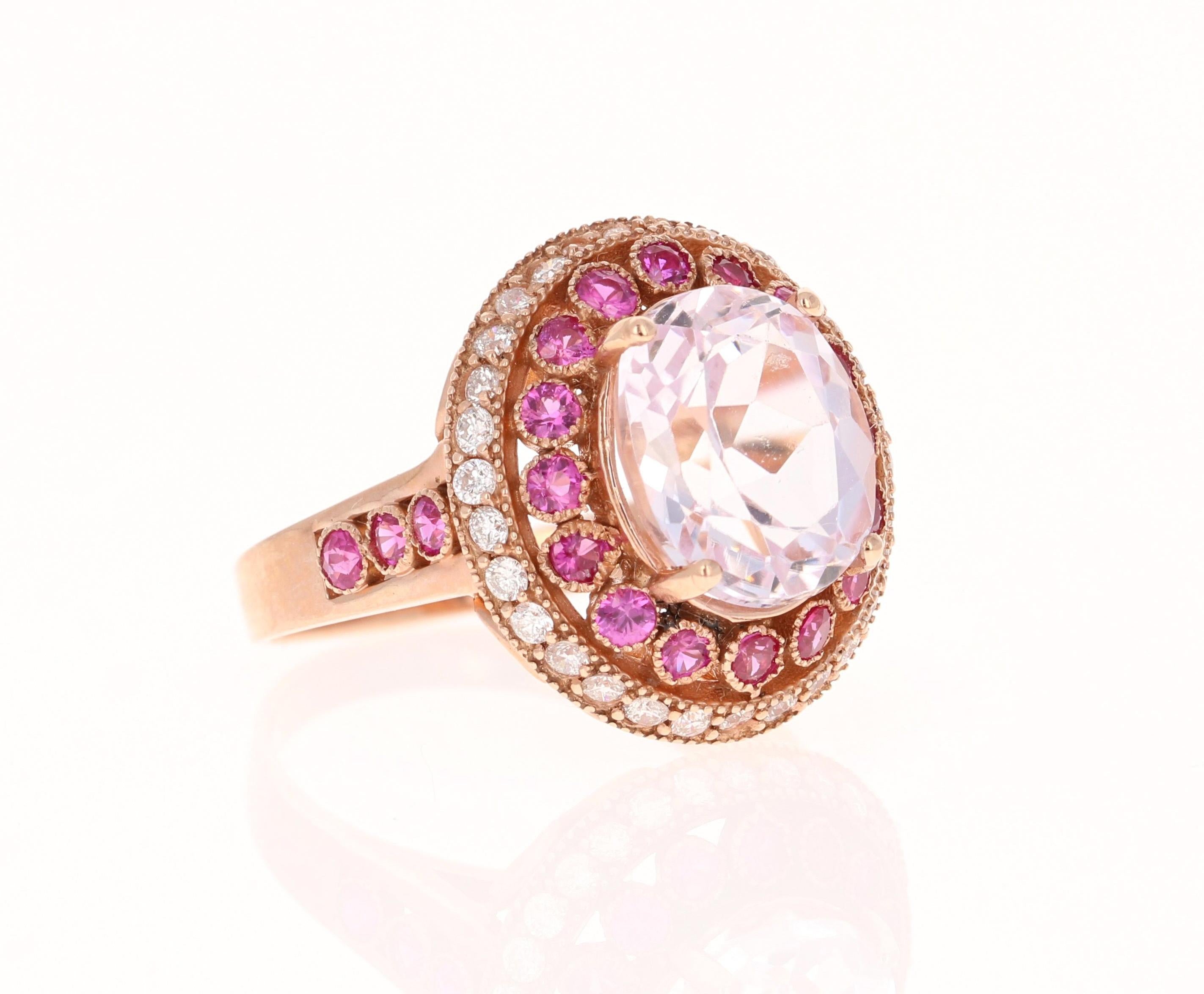 pink diamond cocktail ring
