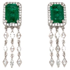 5.92 Carat Zambian Emerald Earrings