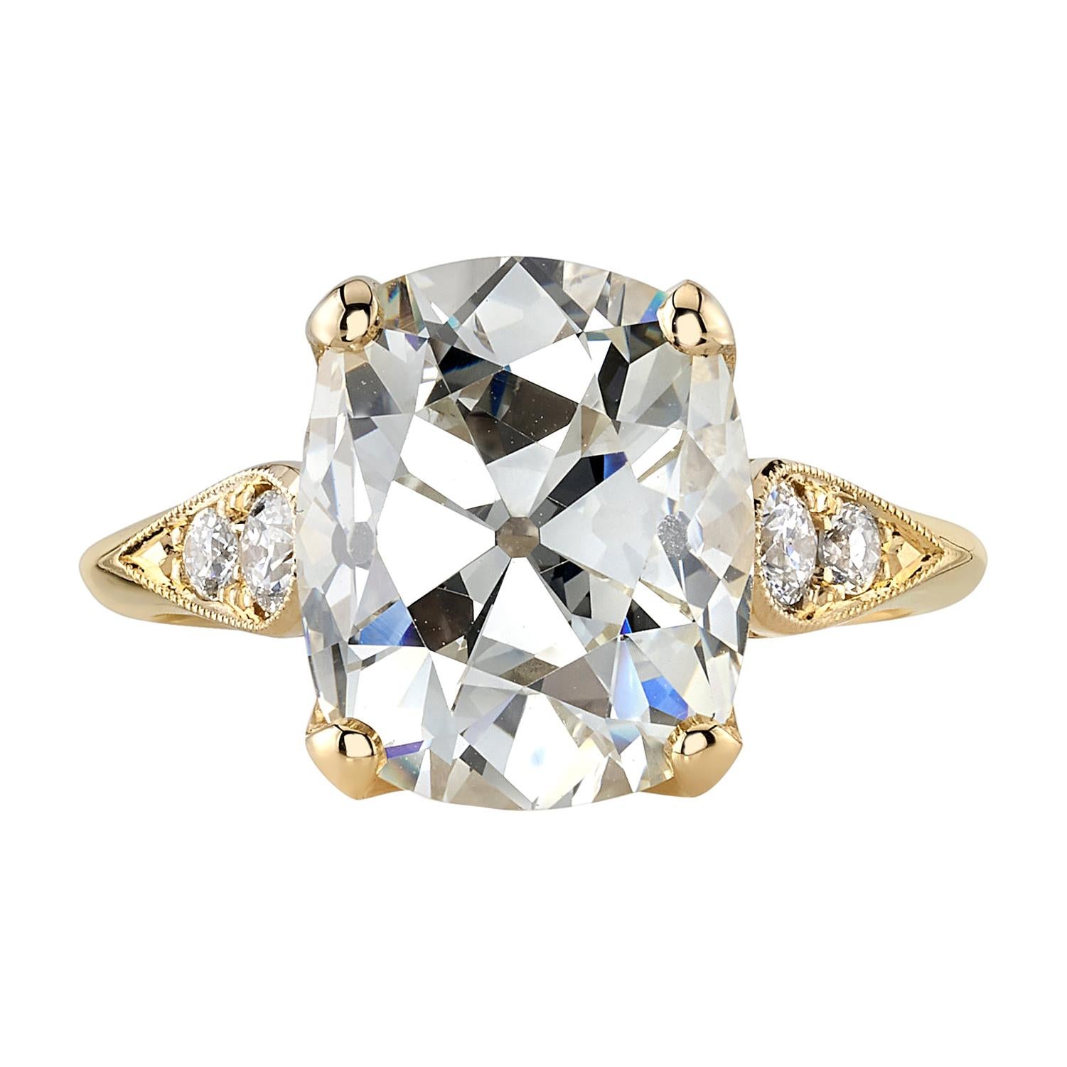 Handcrafted Amanda Cushion Cut Diamond Ring by Single Stone
