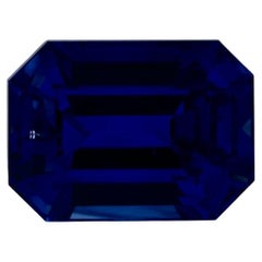 Pierre précieuse taille octogonale saphir bleu 5.93 carat