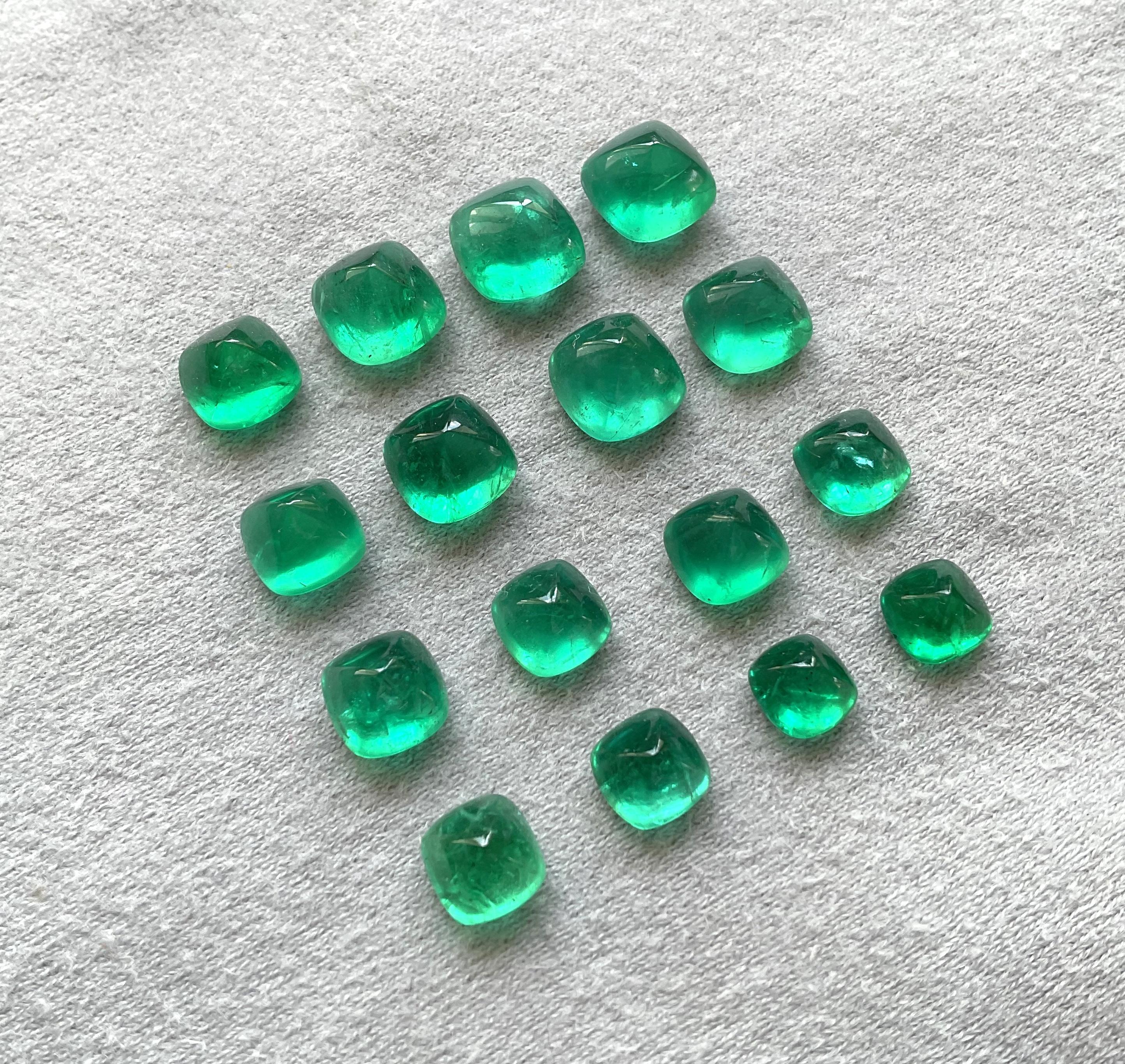 59.30 Carats Zambian Emerald Sugarloaf Cabochon Lot Top Quality Natural Gemstone For Sale 5