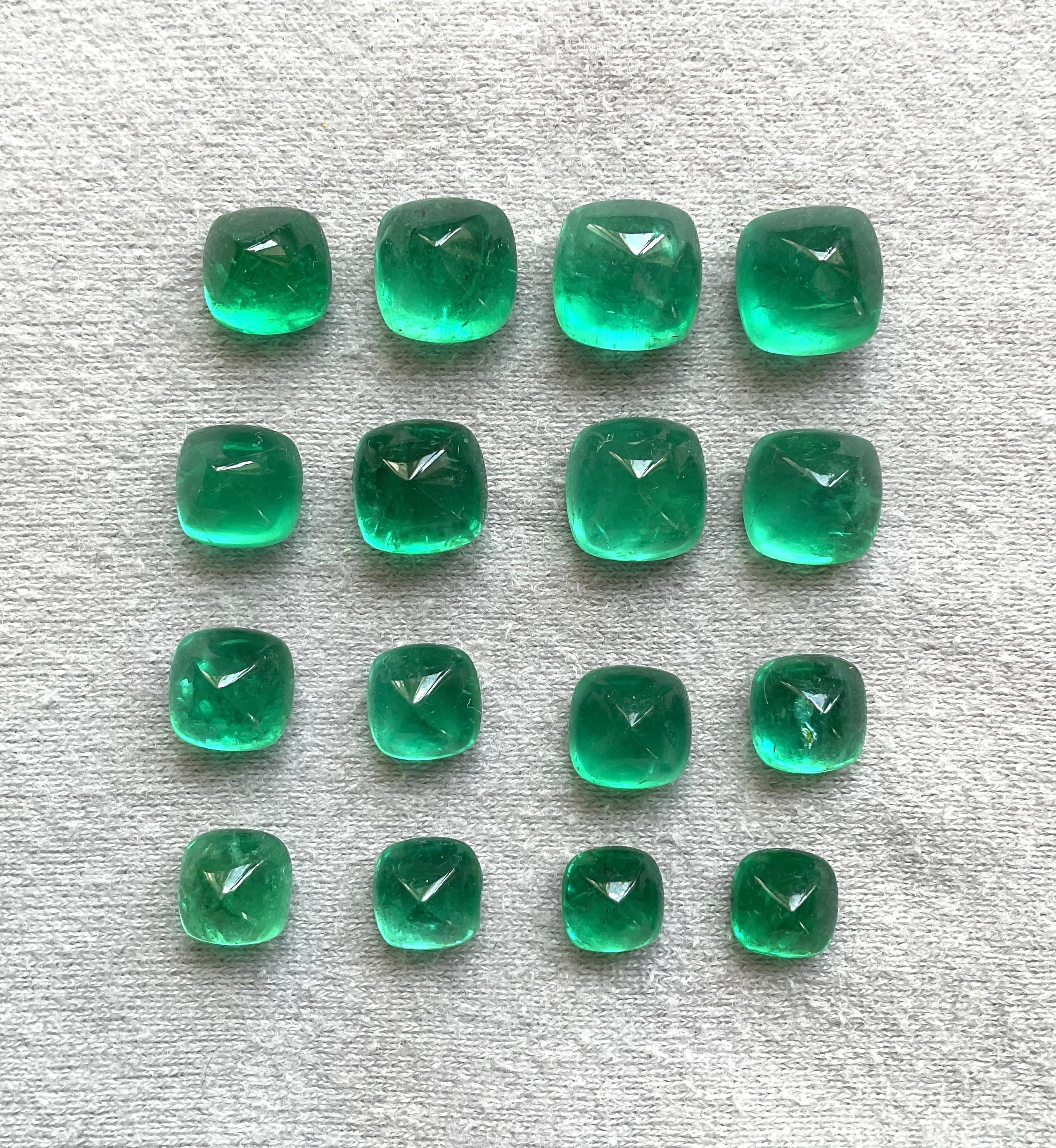 Art Deco 59.30 Carats Zambian Emerald Sugarloaf Cabochon Lot Top Quality Natural Gemstone For Sale