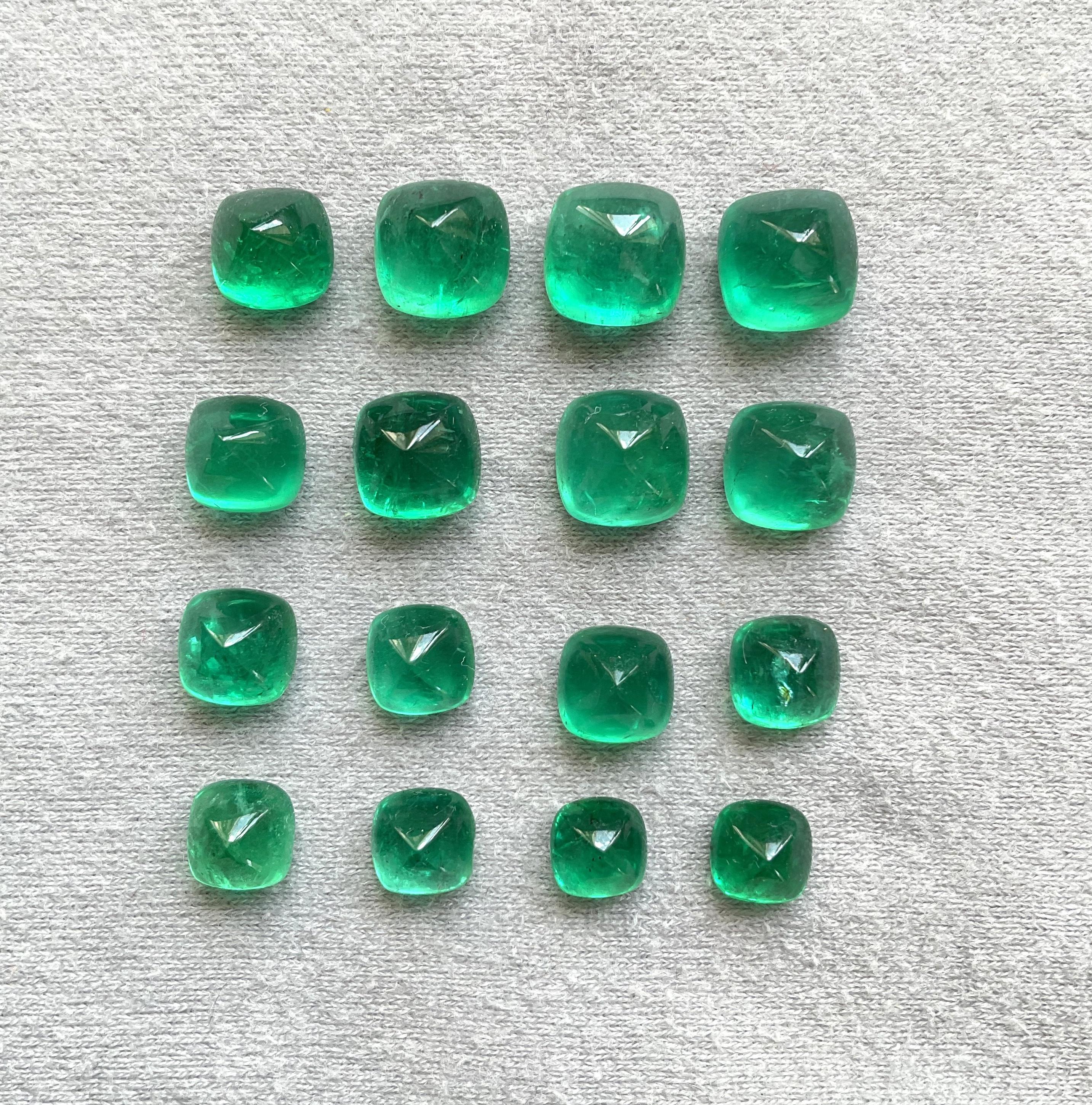 Women's or Men's 59.30 Carats Zambian Emerald Sugarloaf Cabochon Lot Top Quality Natural Gemstone For Sale