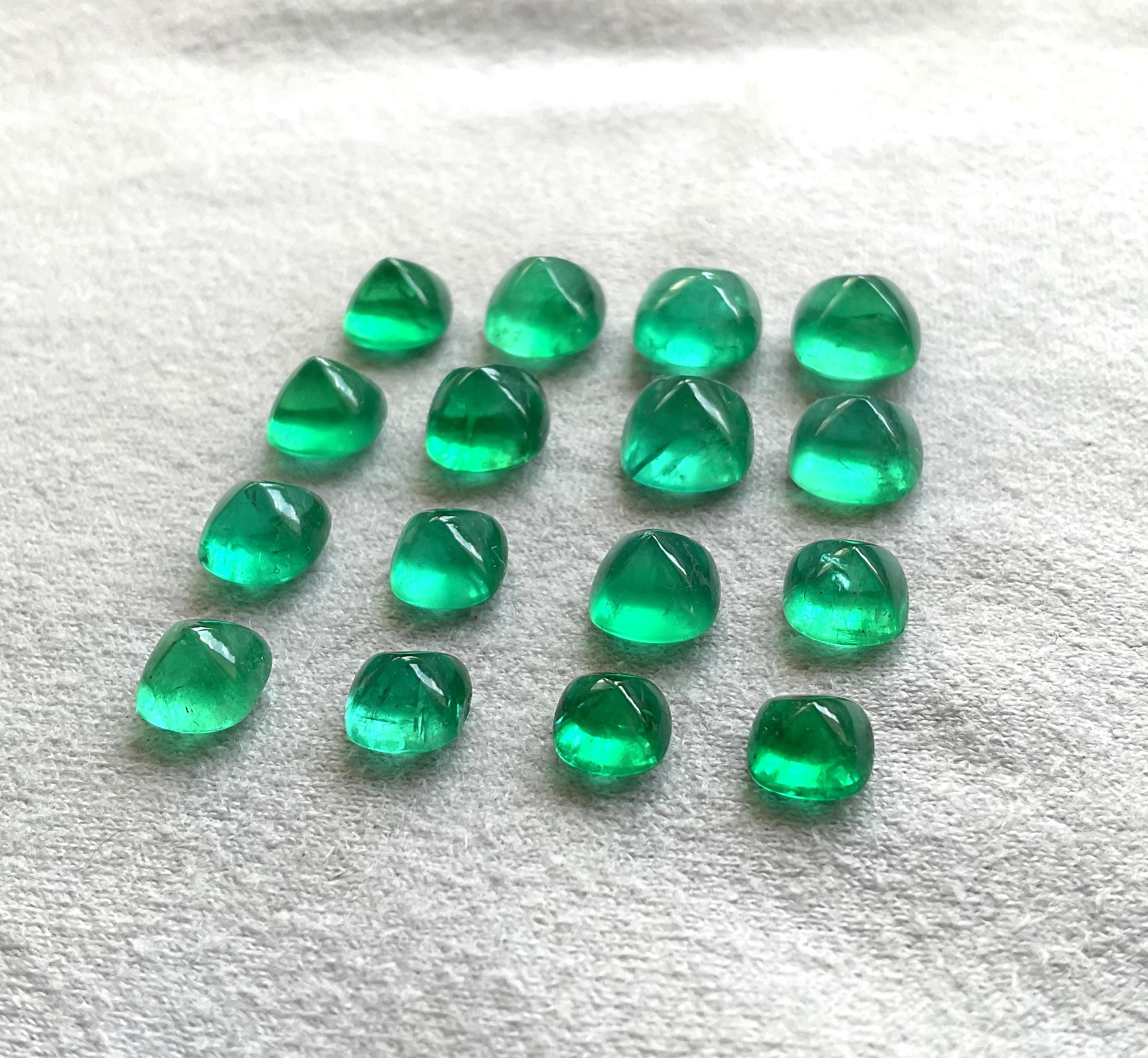 59.30 Carats Zambian Emerald Sugarloaf Cabochon Lot Top Quality Natural Gemstone For Sale 3