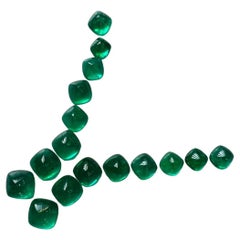 59.30 Carats Zambian Emerald Sugarloaf Cabochon Lot Top Quality Natural Gemstone