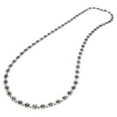 5.94 Carat Natural Brazilian Alexandrite and Diamond Necklace Made in Platinum
