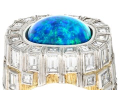 Grima Bague cocktail en or jaune avec opale de 5,94 carats et diamants de 6,55 carats