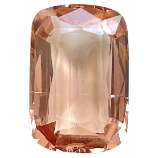 5.94 Carat Peach Tourmaline Cushion Faceted Cut Stone For Jewelry Natural Gem For Sale