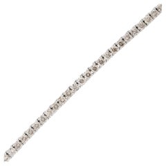 59.41 Carat Round Brilliant Diamond Tennis Necklace 14 Karat In Stock