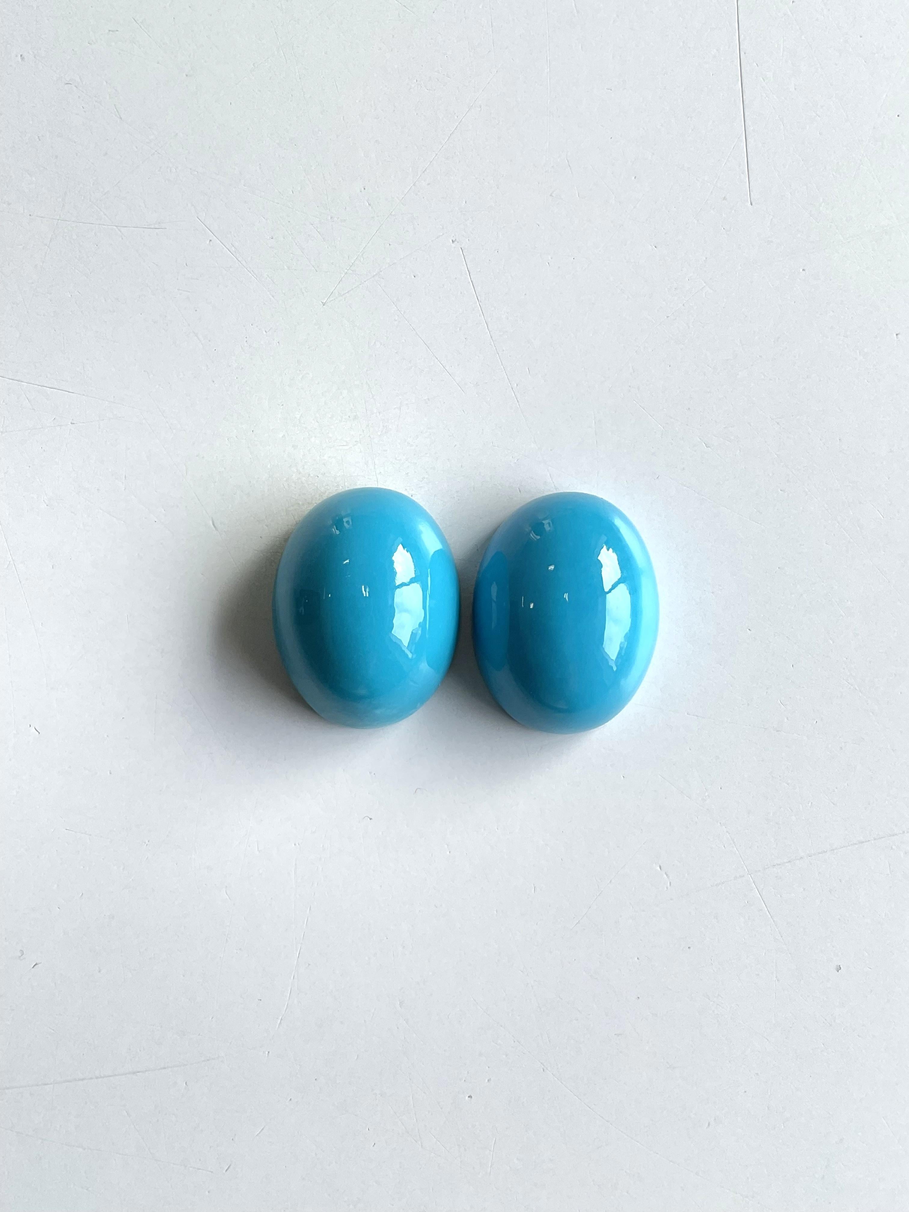 59.49 Carats Turquoise Arizona Cabochons 2 Pieces Pair For Jewelry Natural Gemstone

Gemstone - Turquoise
Size : 22x17 MM
Weight : 59.49 Carats
Quantity - 2 Piece
Shape -  Cabochons         

Prismatic gems (:                        