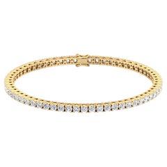 Bracelet tennis en or jaune 14 carats avec diamants de 5,94 carats