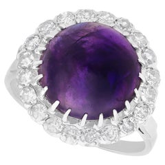 5.95 Carat Amethyst and 0.95 Carat Diamond Platinum Cocktail Ring Circa 1935