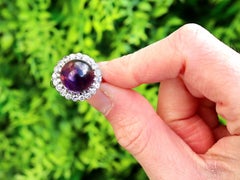 5.95 Carat Amethyst and 0.95 Carat Diamond Platinum Cocktail Ring Circa 1935