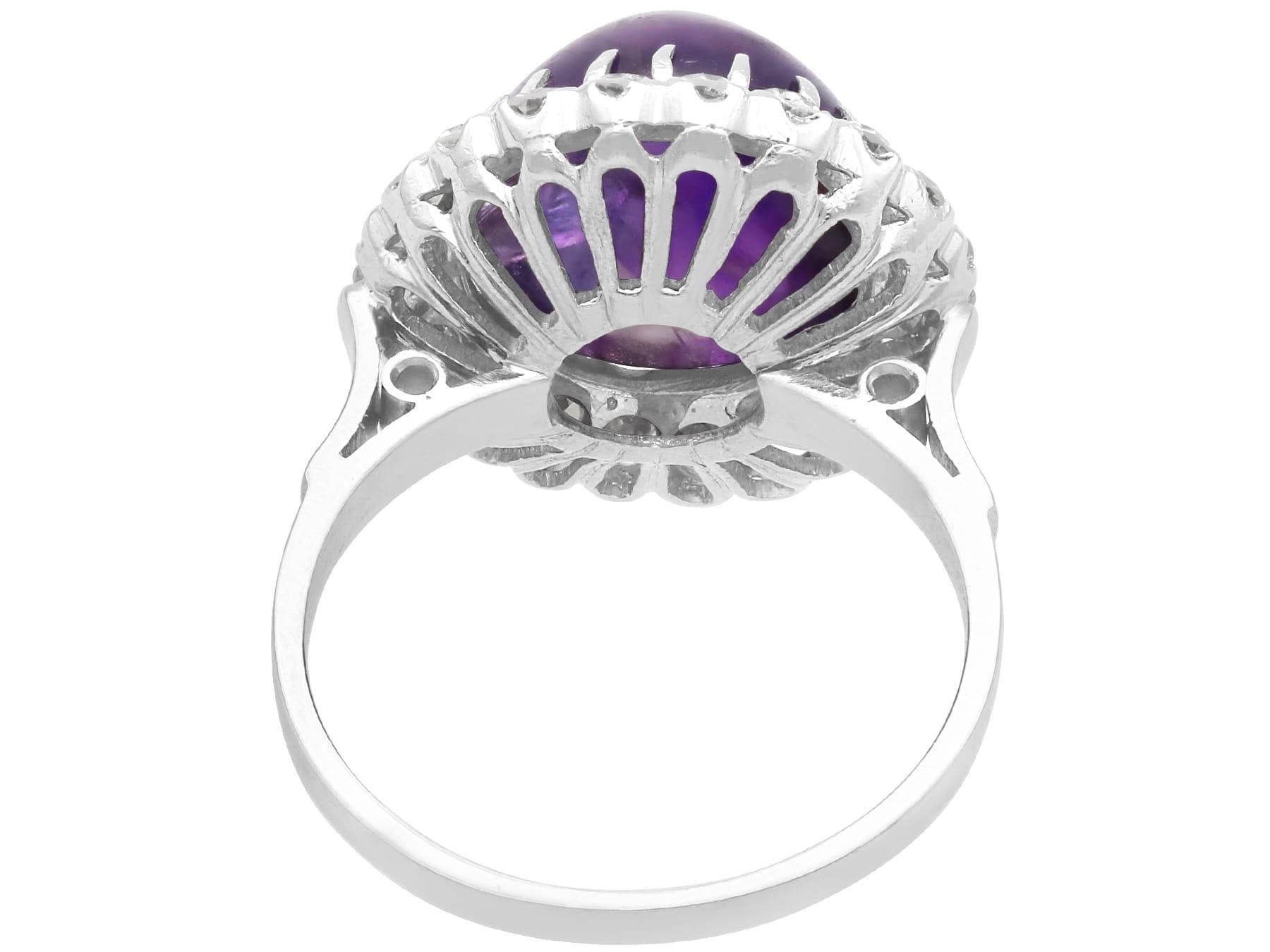 5.95 Carat Amethyst and 0.95 Carat Diamond Platinum Dress Ring Circa 1935 In Excellent Condition For Sale In Jesmond, Newcastle Upon Tyne
