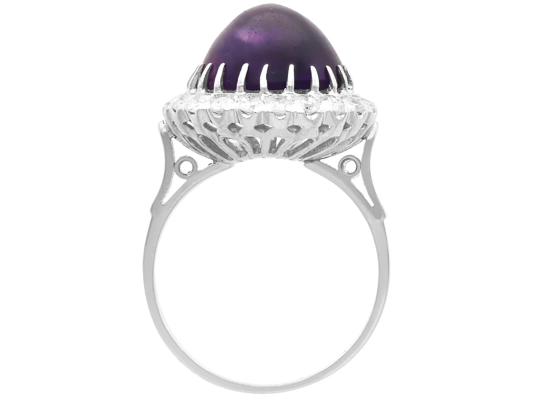 Women's or Men's 5.95 Carat Amethyst and 0.95 Carat Diamond Platinum Dress Ring Circa 1935 For Sale