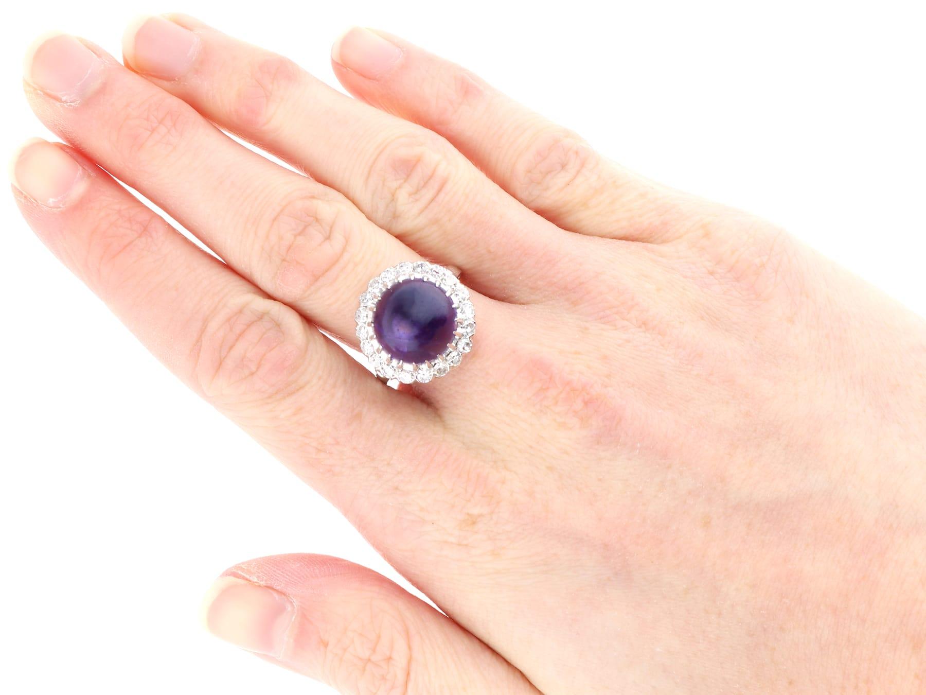 5.95 Carat Amethyst and 0.95 Carat Diamond Platinum Dress Ring Circa 1935 For Sale 2