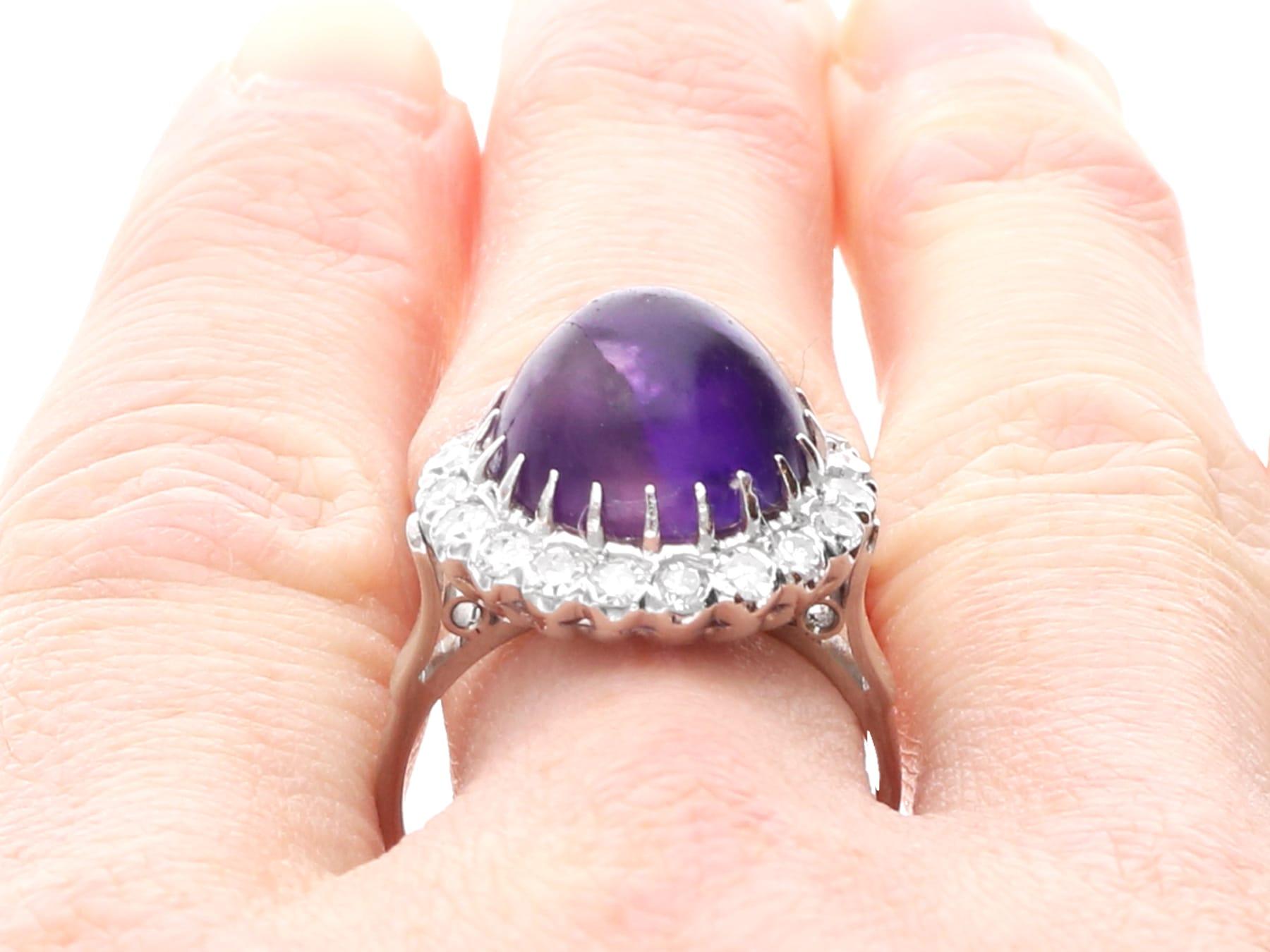 5.95 Carat Amethyst and 0.95 Carat Diamond Platinum Dress Ring Circa 1935 For Sale 4