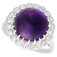 Anillo de vestido de amatista de 5,95 quilates y diamante de 0,95 quilates en platino Circa 1935