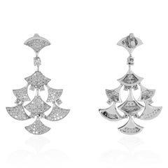 Diva-Ohrringe, 5,95 Karat Diamant 14 Karat Weißgold
