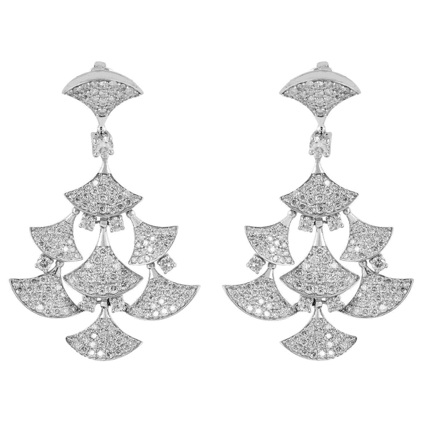5.95 Carat Diamond 14 Karat White Gold Diva Earrings