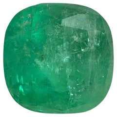 5.95 Carat Green Colombian Emerald - Cushion Cut Genuine May Birthstone