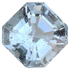 5.95 Carat Loose Aquamarine Goshenite Asscher Cut Natural Pakistani Gemstone