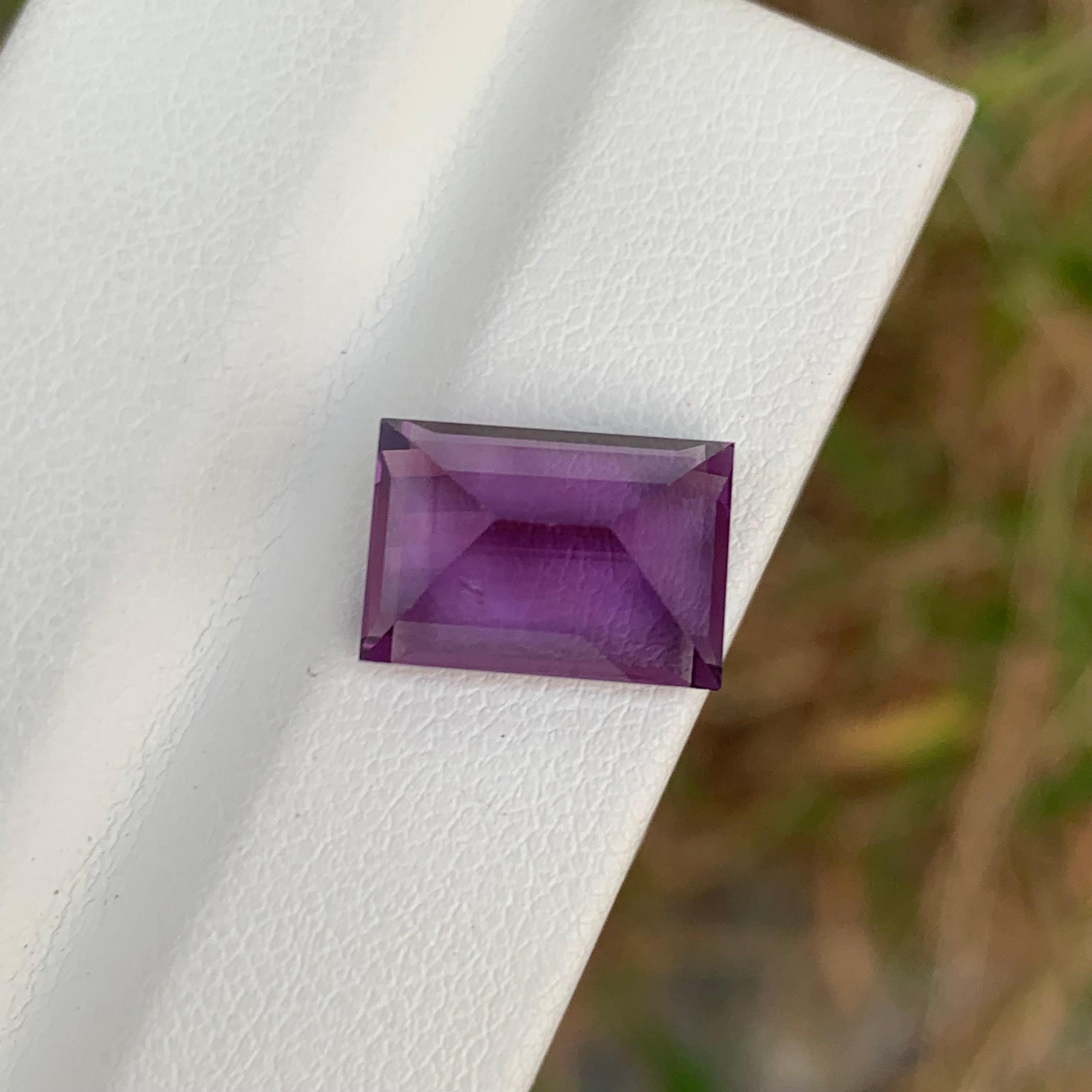5,95 Karat Natürlicher loser Amethyst Baguette Form Edelstein im Angebot 5