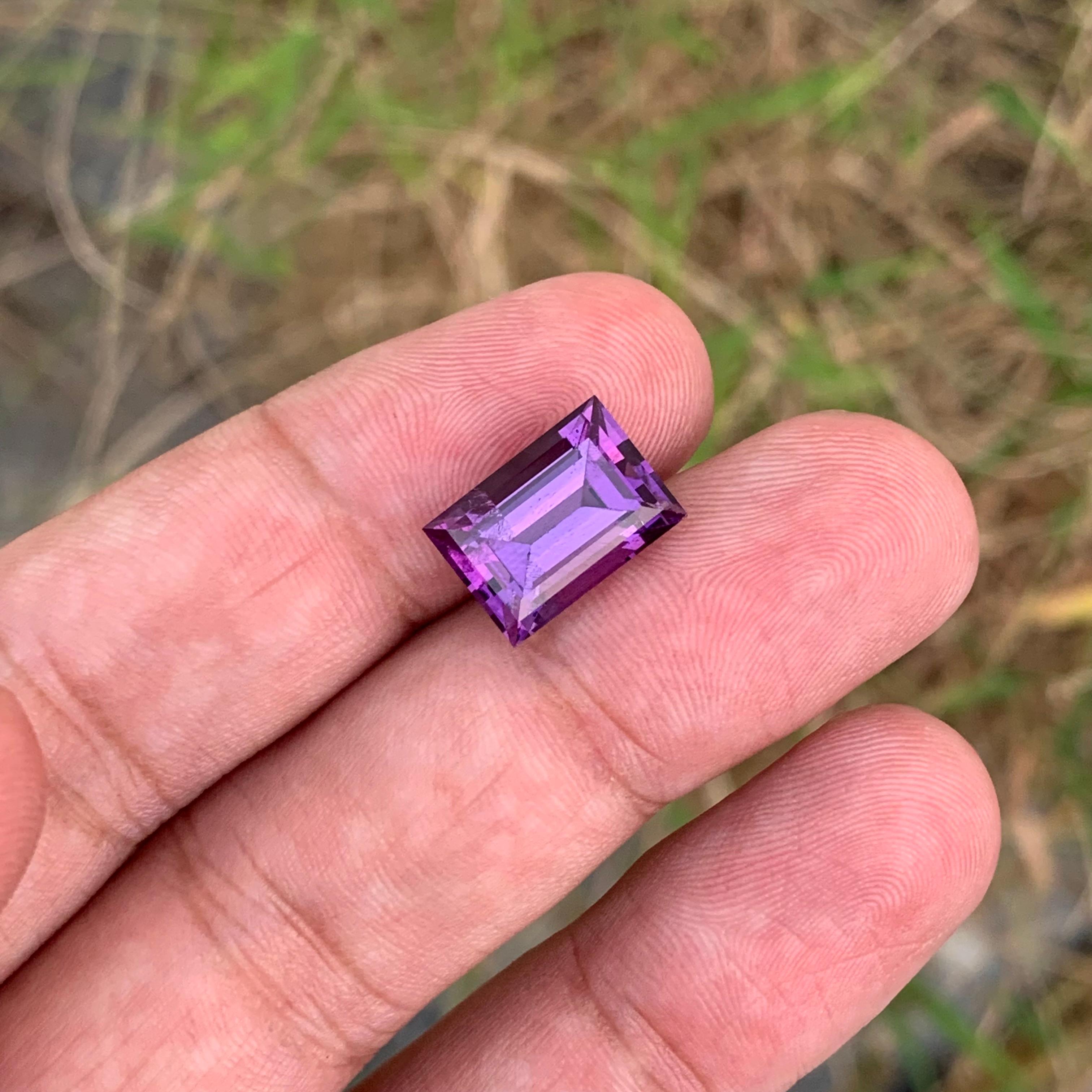 5,95 Karat Natürlicher loser Amethyst Baguette Form Edelstein im Angebot 7