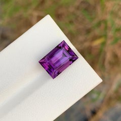 5.95 Carat Natural Loose Amethyst Baguette Shape Gemstone