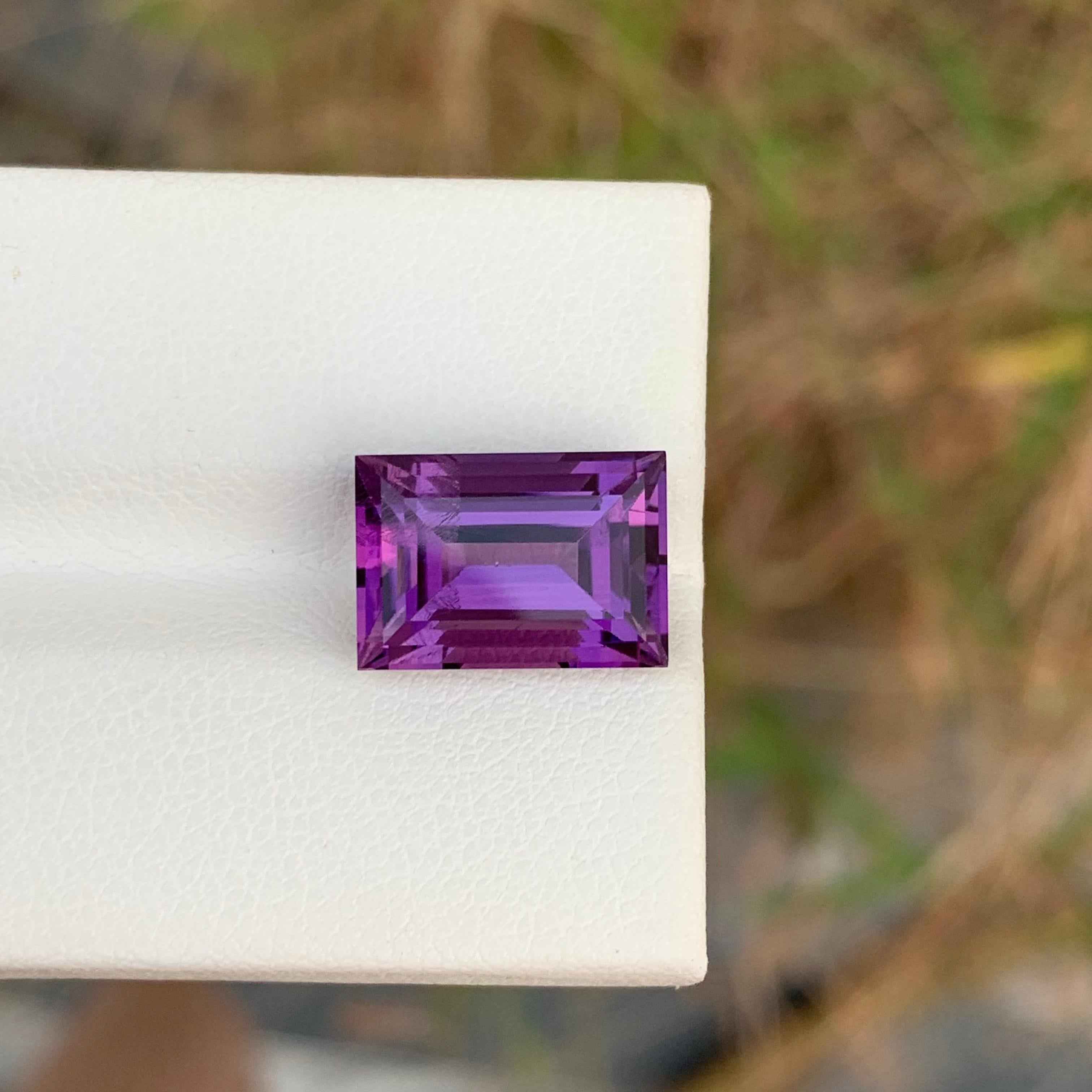 5,95 Karat Natürlicher loser Amethyst Baguette Form Edelstein (Arts and Crafts) im Angebot