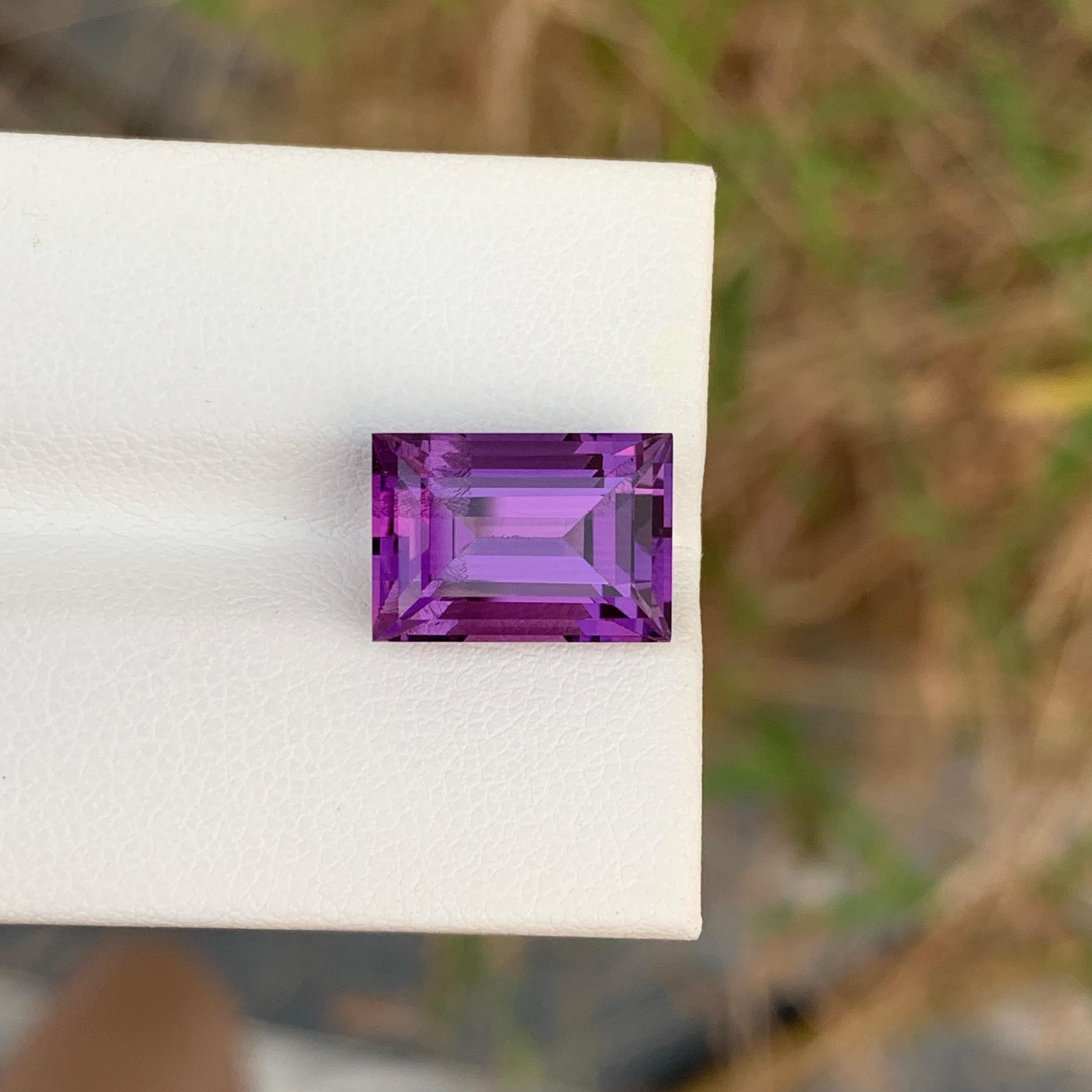 5,95 Karat Natürlicher loser Amethyst Baguette Form Edelstein (Baguetteschliff) im Angebot