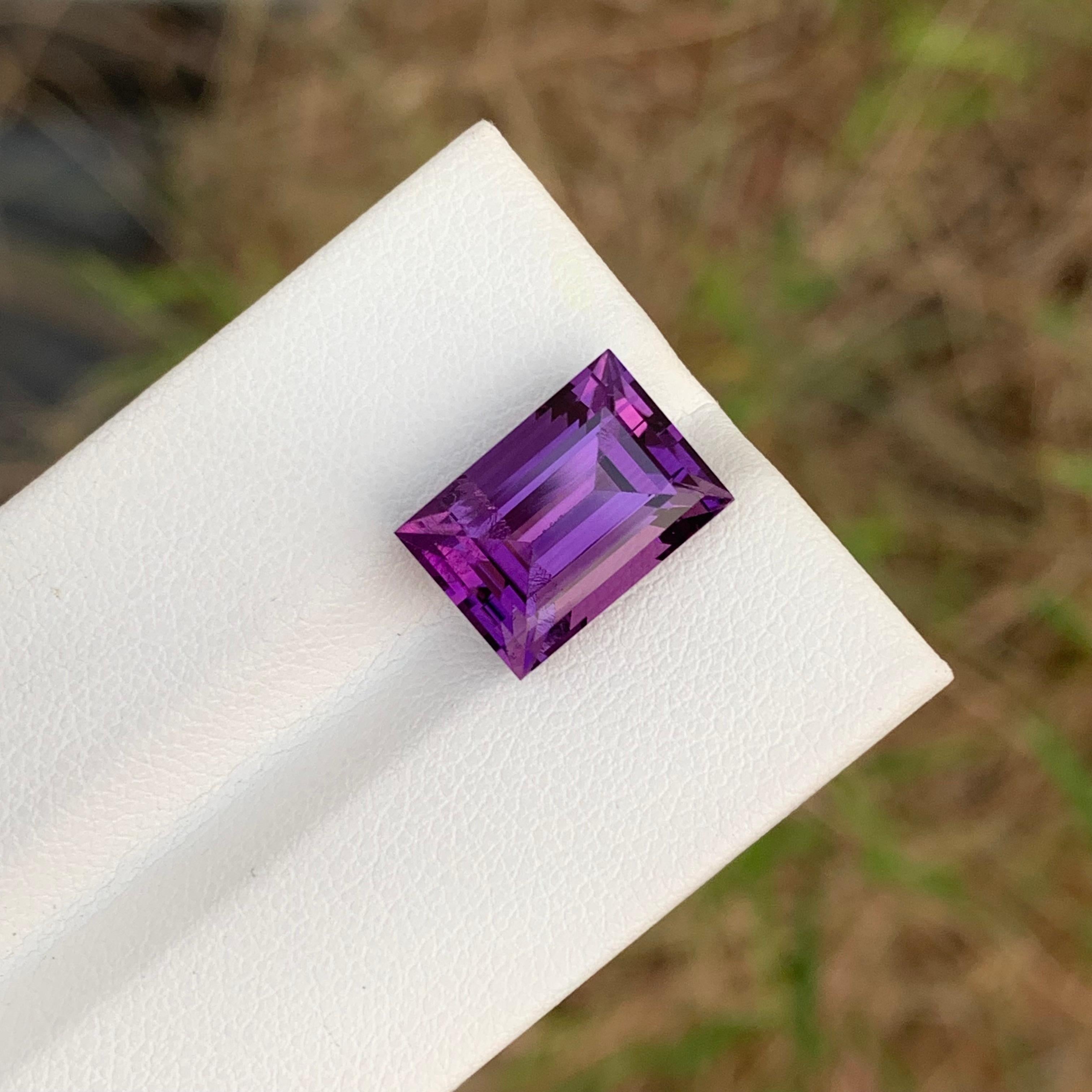 5,95 Karat Natürlicher loser Amethyst Baguette Form Edelstein im Zustand „Neu“ im Angebot in Peshawar, PK