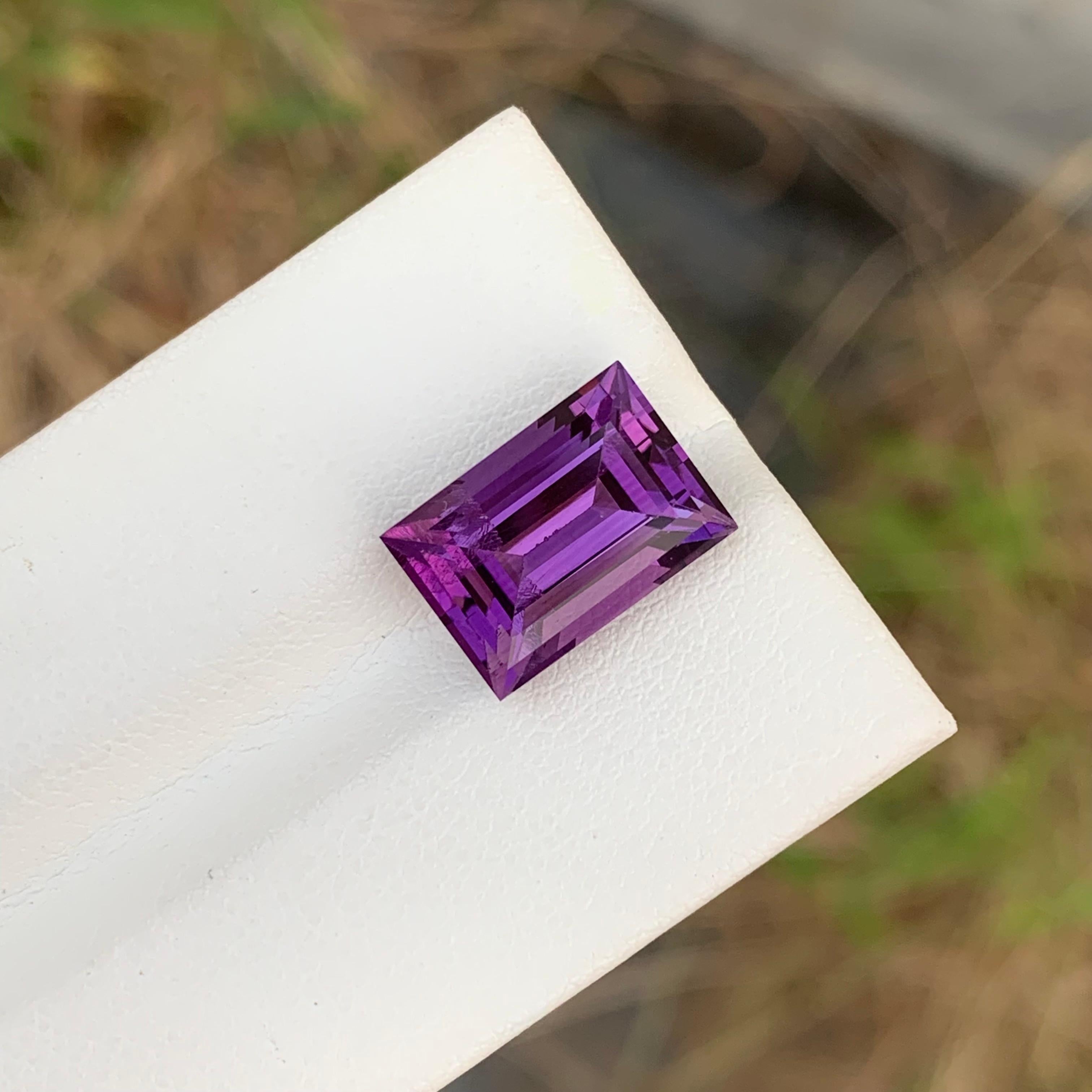 5,95 Karat Natürlicher loser Amethyst Baguette Form Edelstein für Damen oder Herren im Angebot