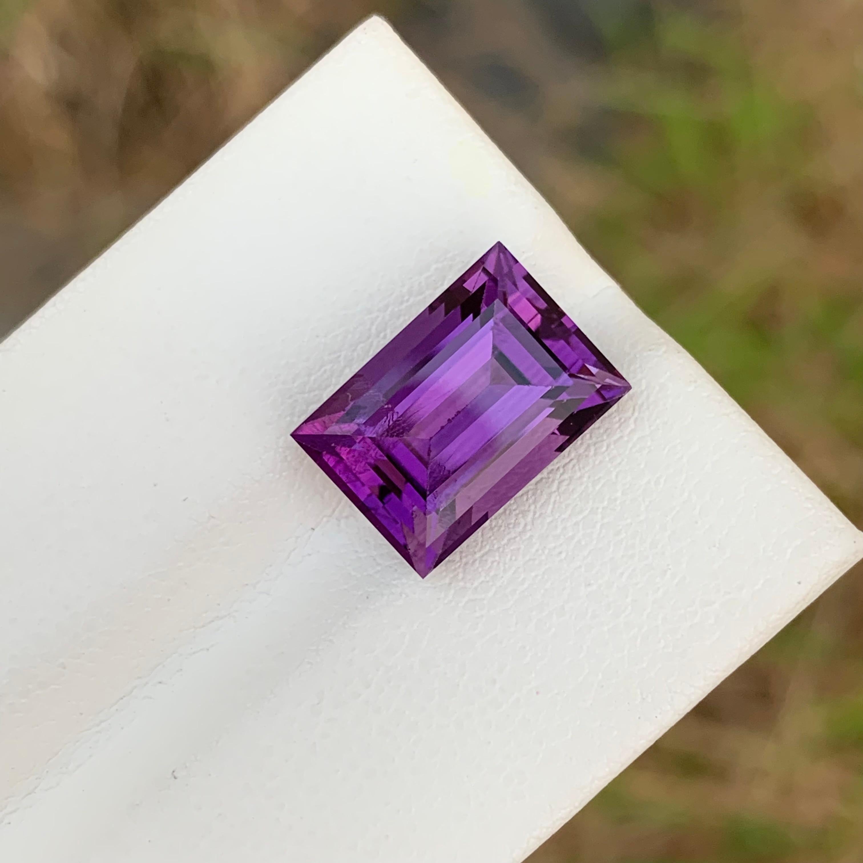 5,95 Karat Natürlicher loser Amethyst Baguette Form Edelstein im Angebot 1