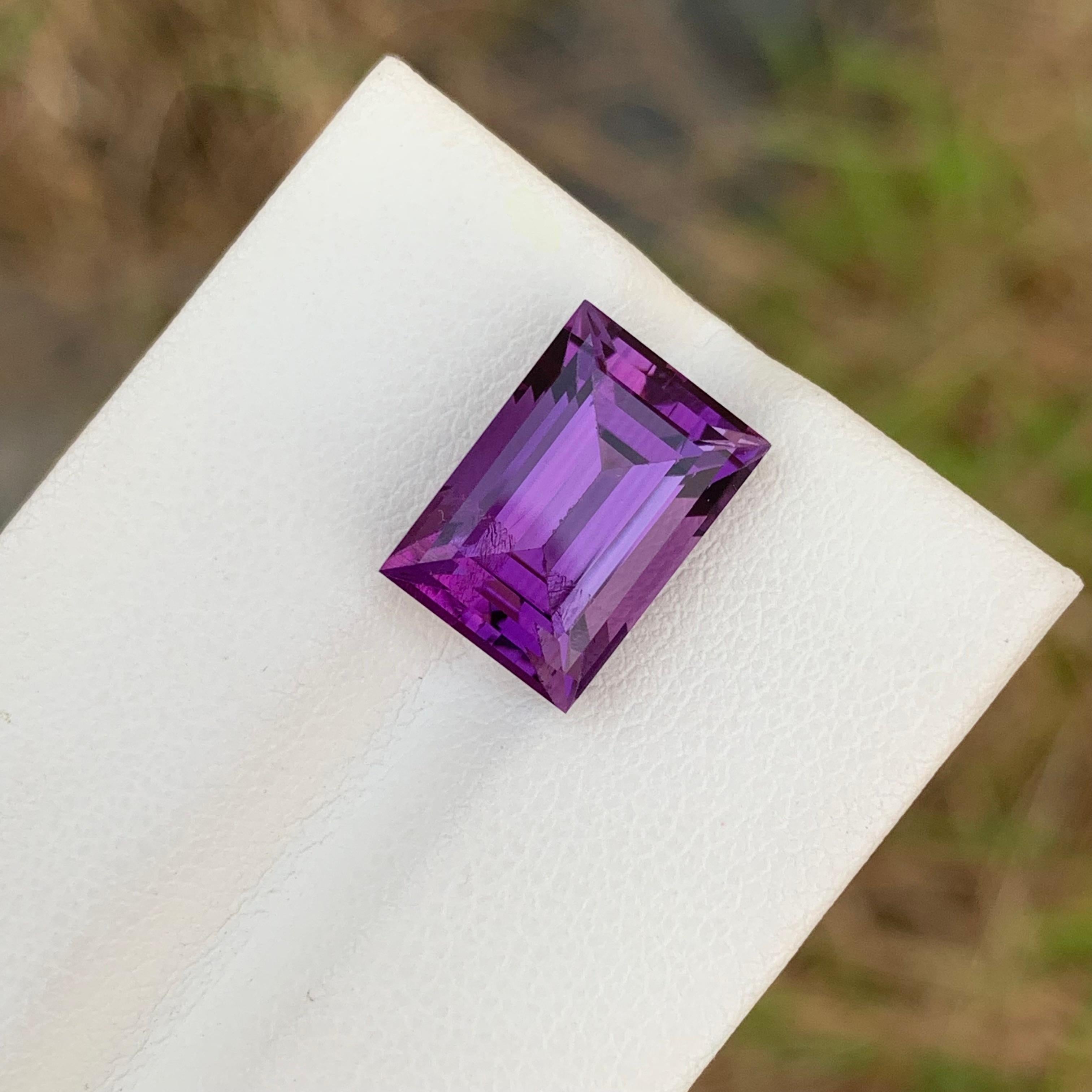 5,95 Karat Natürlicher loser Amethyst Baguette Form Edelstein im Angebot 2