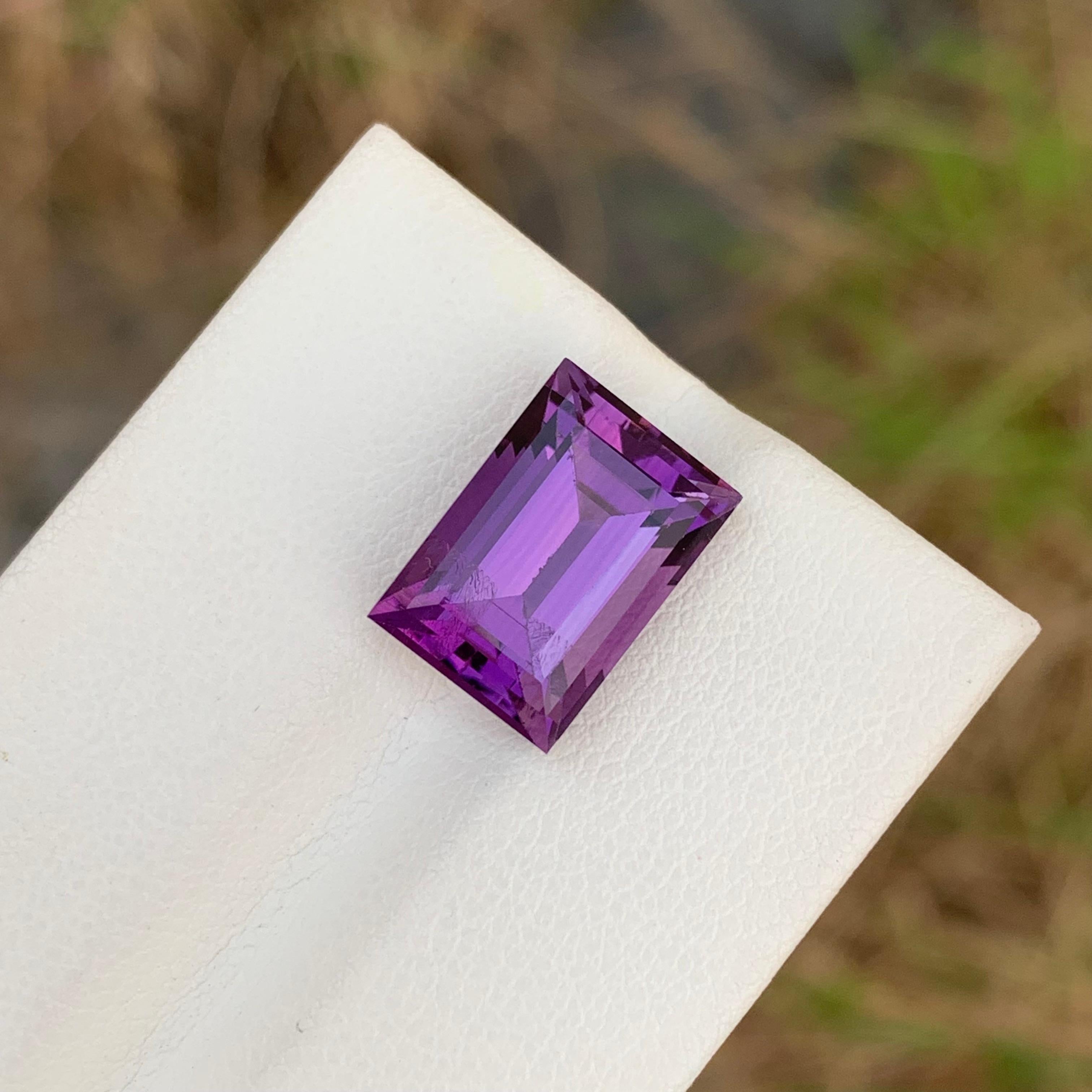 5,95 Karat Natürlicher loser Amethyst Baguette Form Edelstein im Angebot 3