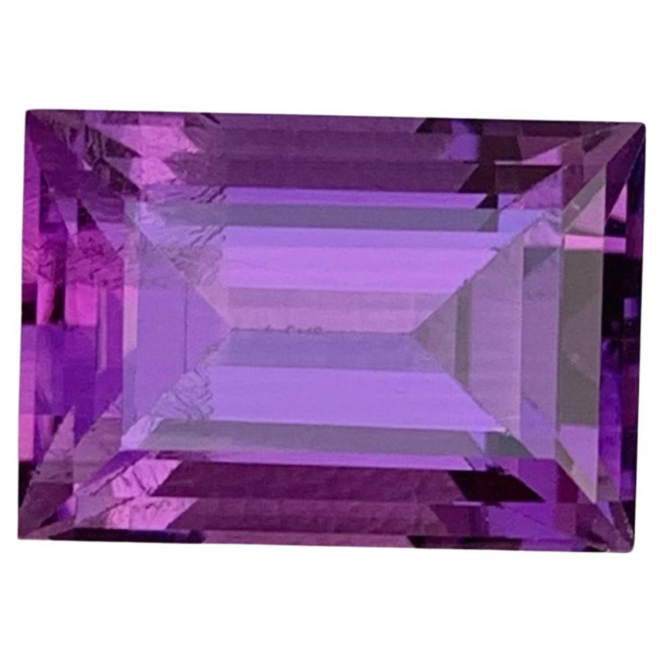 5.95 Carat Natural Loose Amethyst Baguette Shape Gemstone
