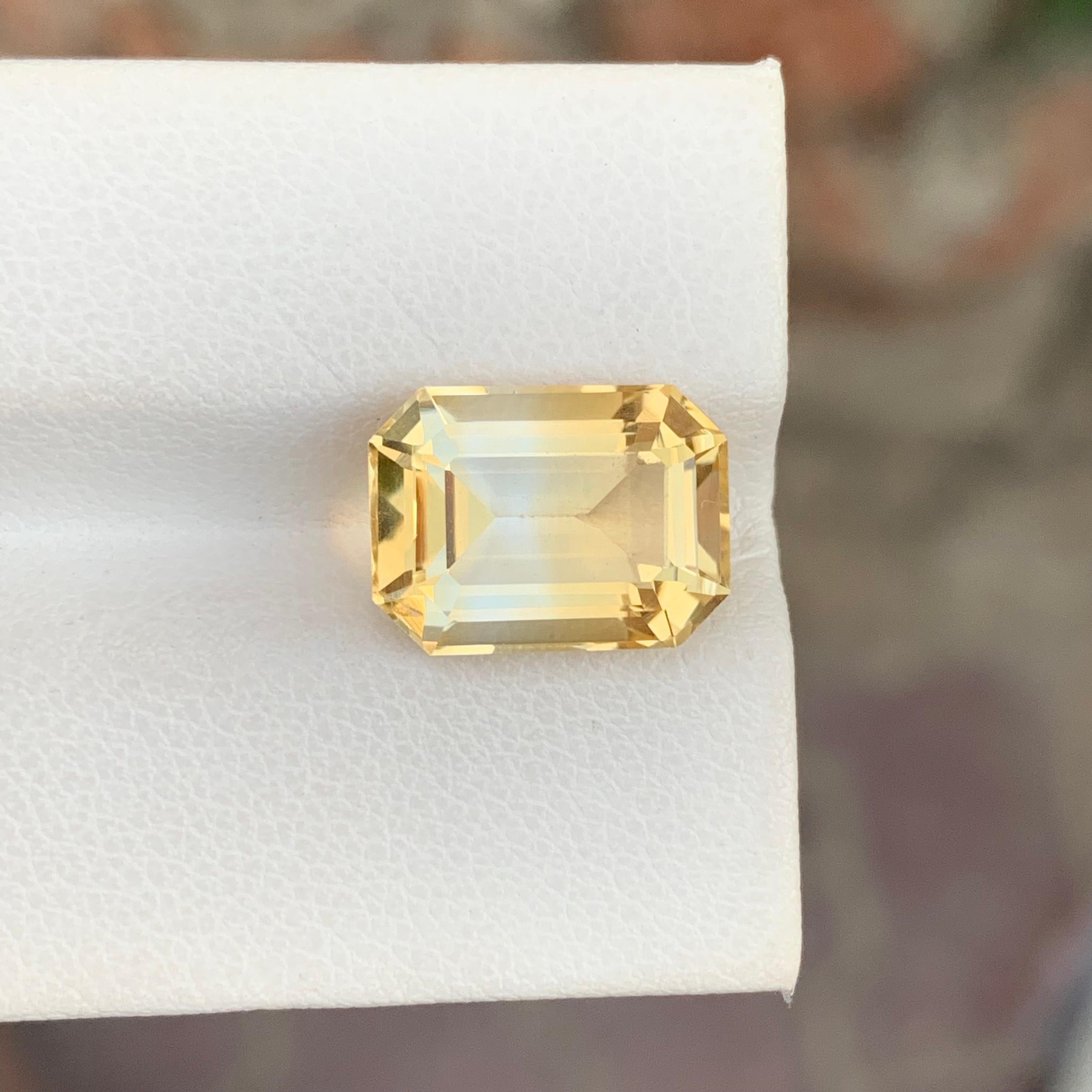 5,95 Karat Natürliche Lose Bi Farbe Citrin Smaragd Form Edelstein (Smaragdschliff) im Angebot