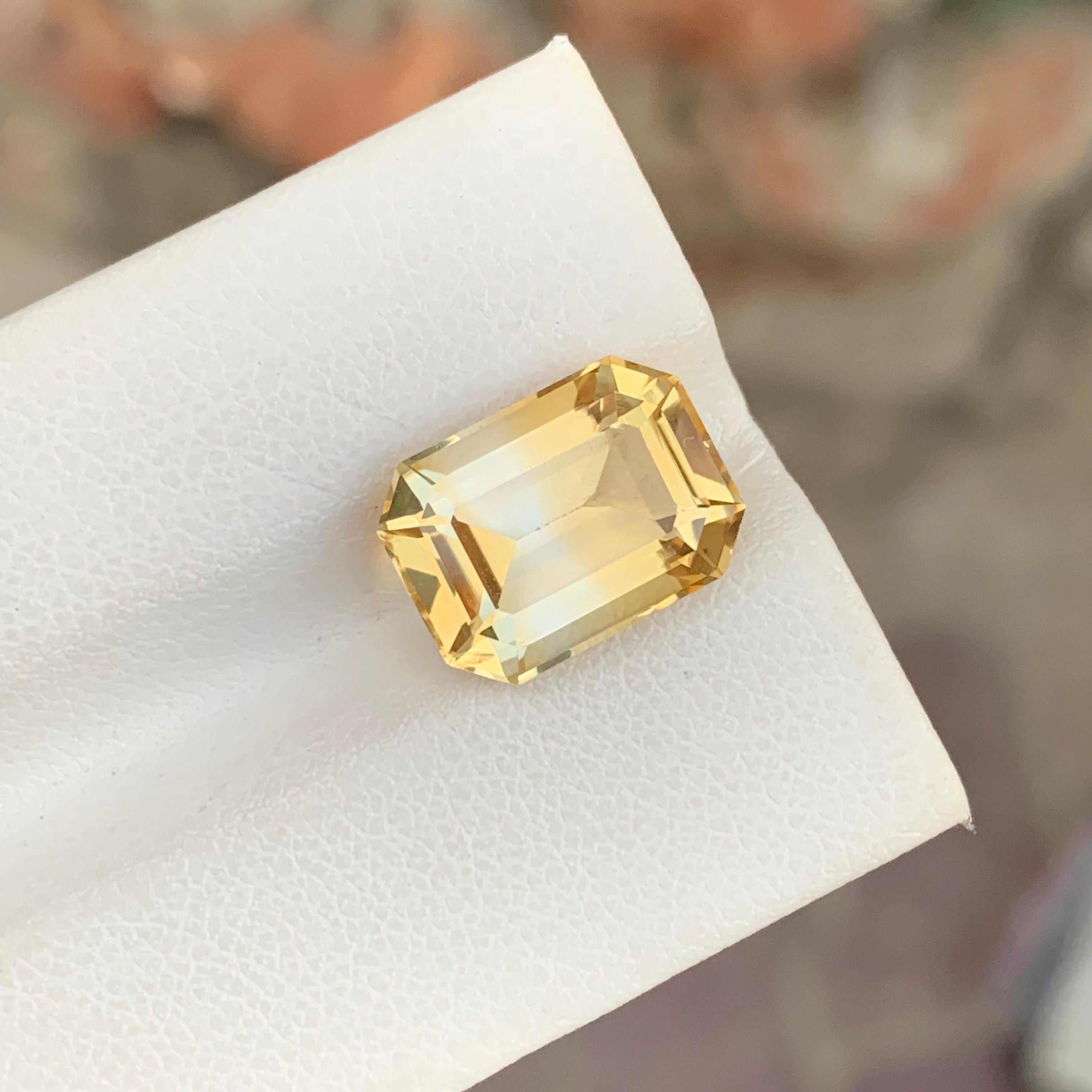 5,95 Karat Natürliche Lose Bi Farbe Citrin Smaragd Form Edelstein im Angebot 2