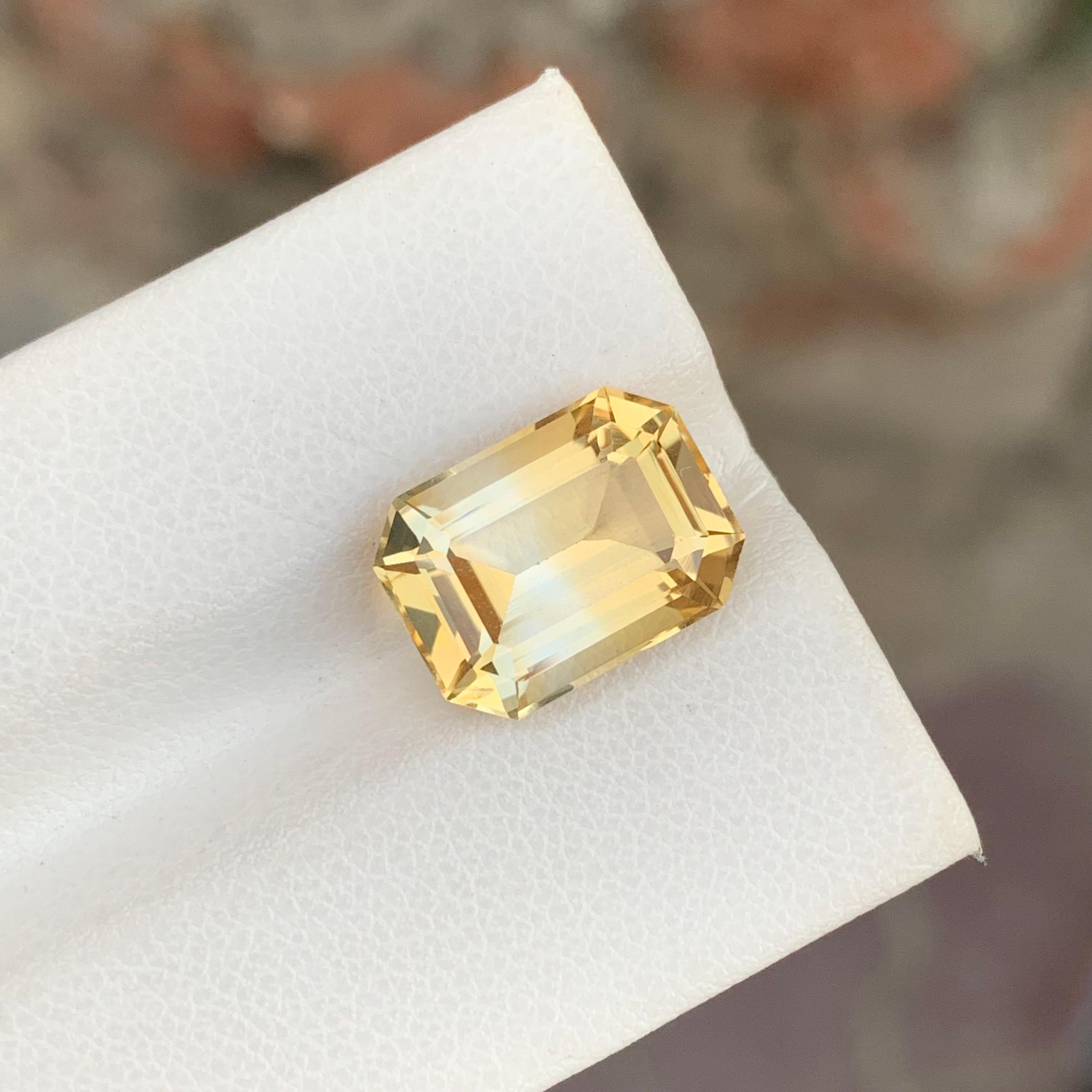 5,95 Karat Natürliche Lose Bi Farbe Citrin Smaragd Form Edelstein im Angebot 3