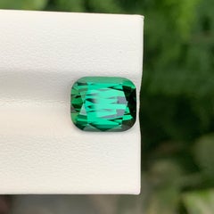 5.95 Carat Natural Loose Green Tourmaline Cushion Shape Gem