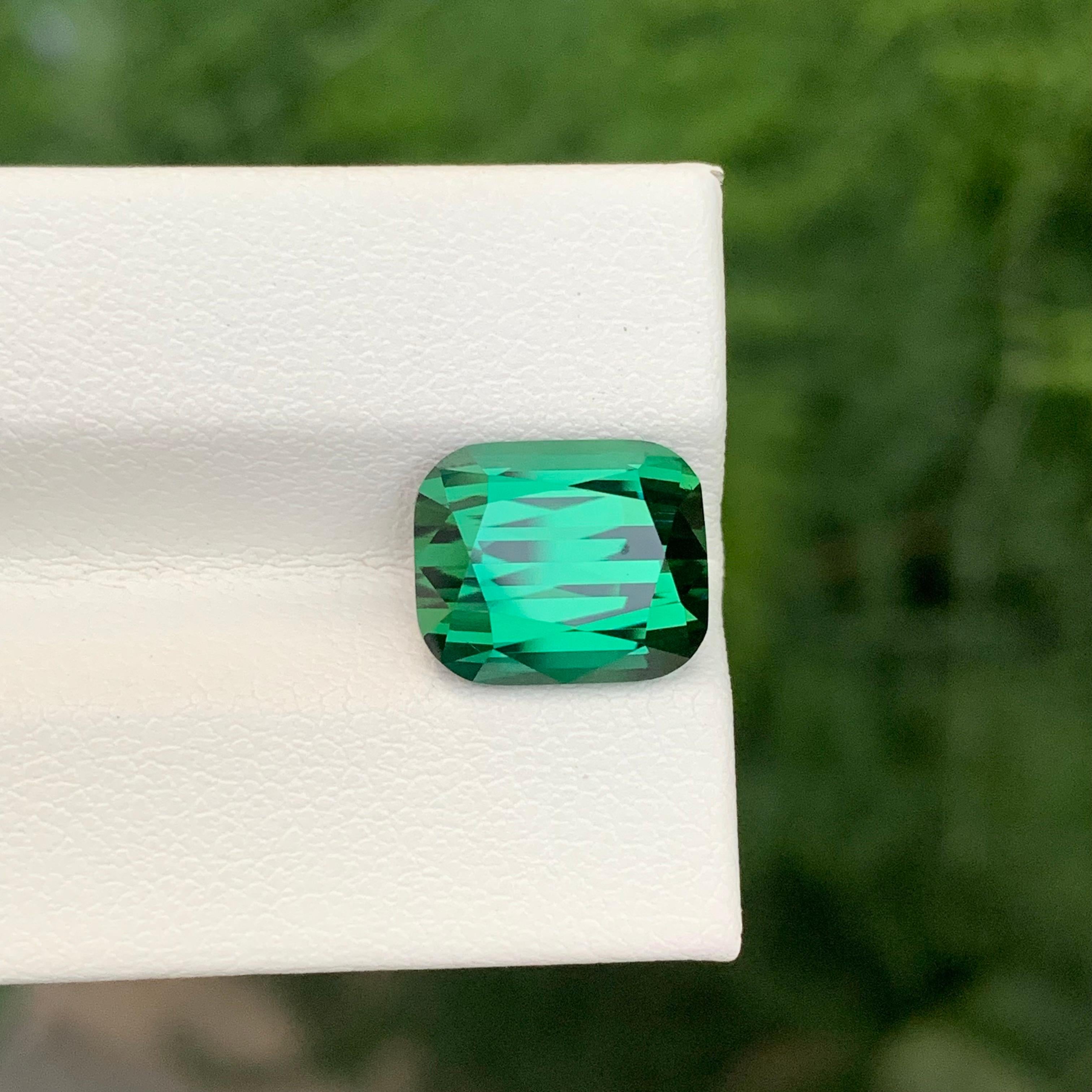 5.95 Carat Natural Loose Green Tourmaline Cushion Shape Gem Neuf - En vente à Peshawar, PK