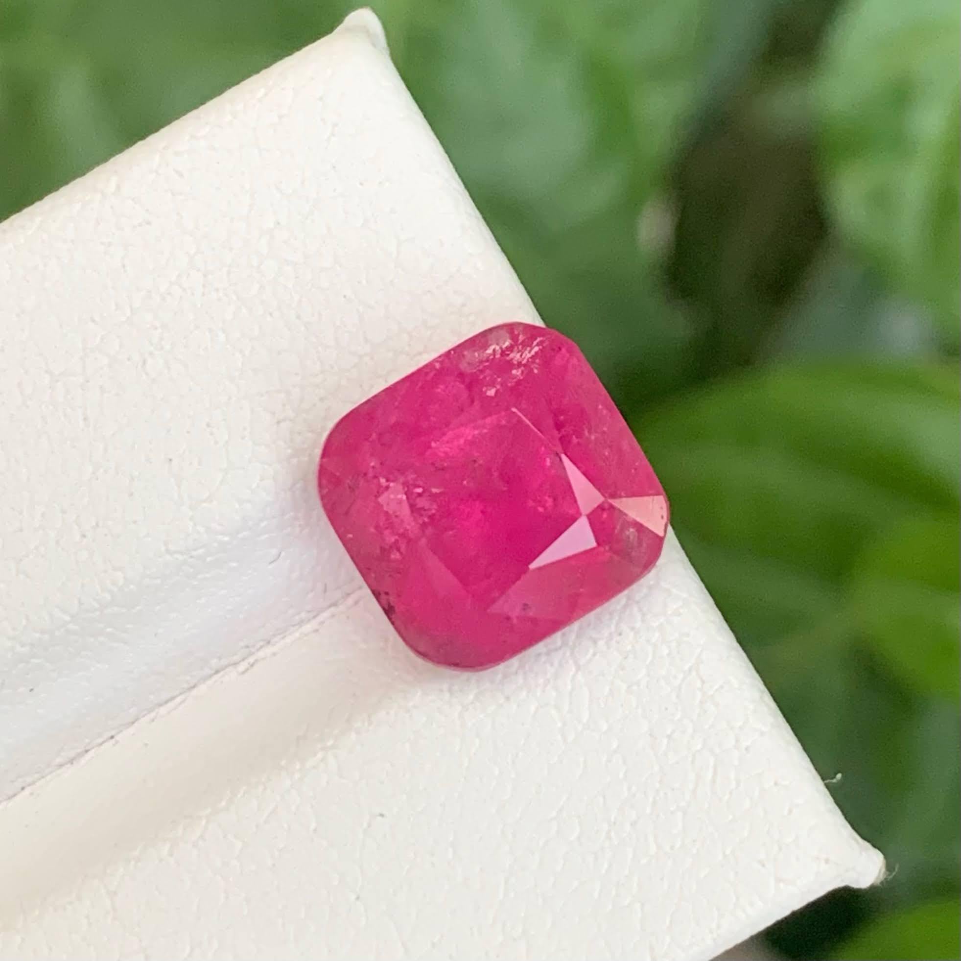 da uomo o donna 5,95 carati di tormalina rubellite naturale sciolta, pietra tagliata a cuscino, gemma afgana in vendita