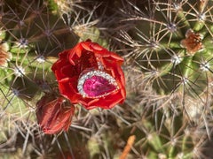 5.95 Carat Pink Spinel Diamond Gold Ring