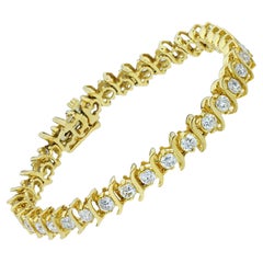 5.95 Carat Total Weight Natural Diamond Line 14K Bracelet