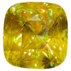 5.95 carats Loose Yellow Sphene Stone Fancy Cushion cut Madagascar's Gemstone