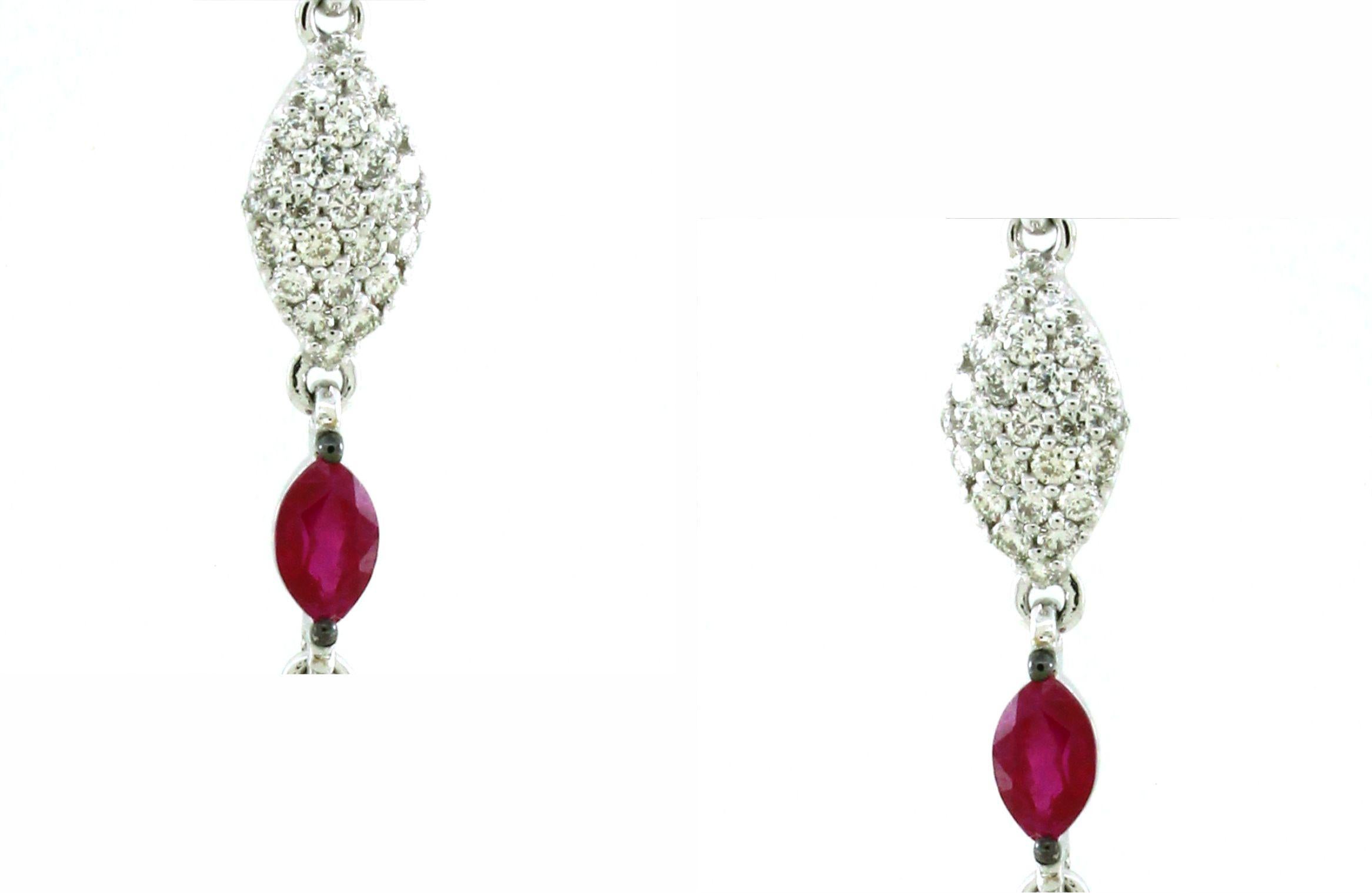 Modern 5.95 carats of Ruby Drop Earrings For Sale