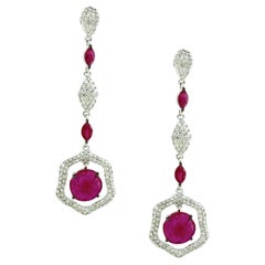 5.95 carats of Ruby Drop Earrings