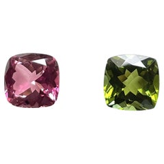 5.95 Carats Tourmaline Cushion 2 Piece Faceted Cut stone Top Quality Natural gem